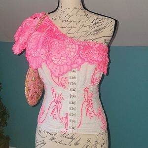 VENUS ONE SHOULDER LACE TOP🪷